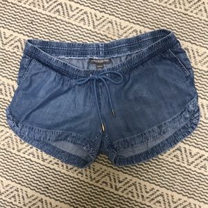 Denim maternity shorts